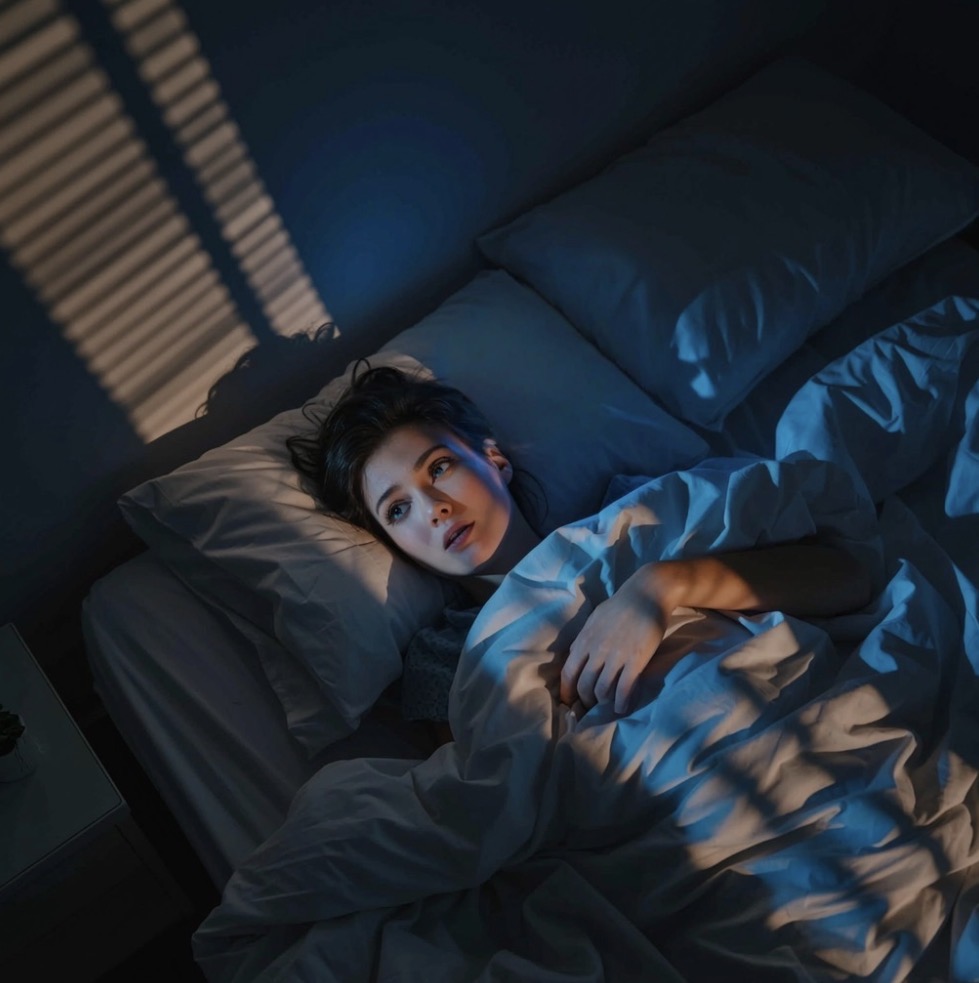 A veterinarian awake in bed at 3am, the gremlin of self-doubt keeping her up